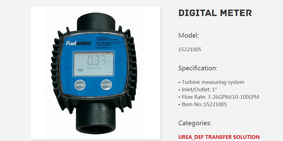 Digital Meter Adblue/Def 1" 15221005 fuelworks