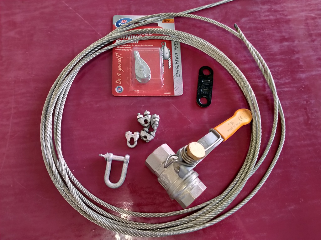 Generator Connection Kit - Spring ball valve, fuse, rope - brass 1/2"