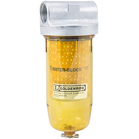 [FG00931] GoldenRod 496-1 Filter assembly 1" BSP clear bowl 15 micron particulate with water block
